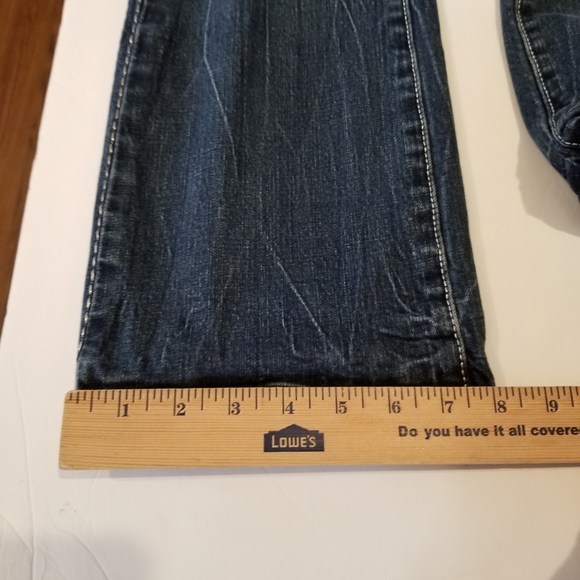 Wrangler Rock 47 Jeans Women's Size 7 30x32 Distressed Blue Denim Silver Beaded - Picture 8 of 10